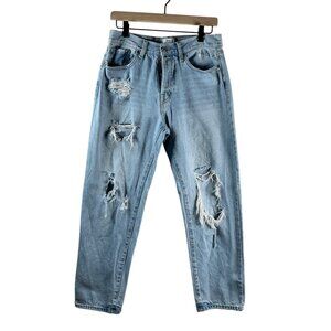 Forever 21 Women’s Distressed Mom Jeans – Light Wash – Size 29